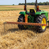 60 inch Pine Straw Rake Tow Behind Landscape Rake with 26 Metal Coil Tines-Orange