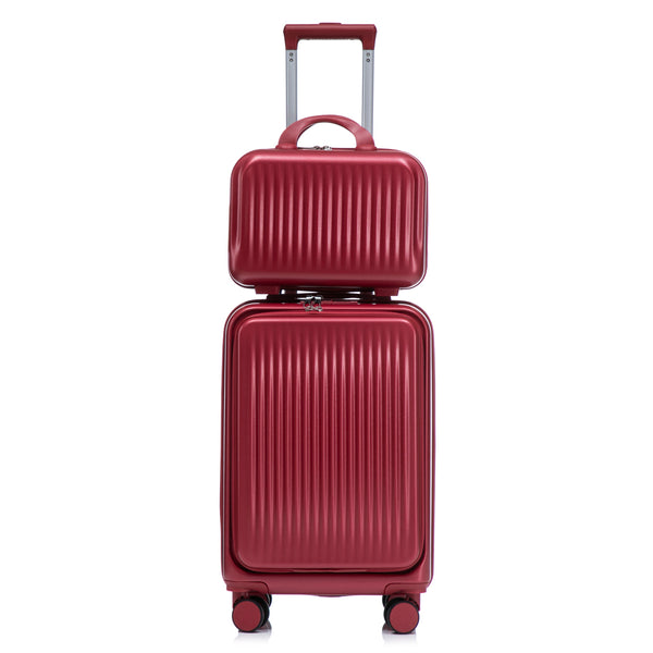14'/20' 2 pcs ABS Spinner Wheel Luggage Set with Combination Lock and Front Opening Design