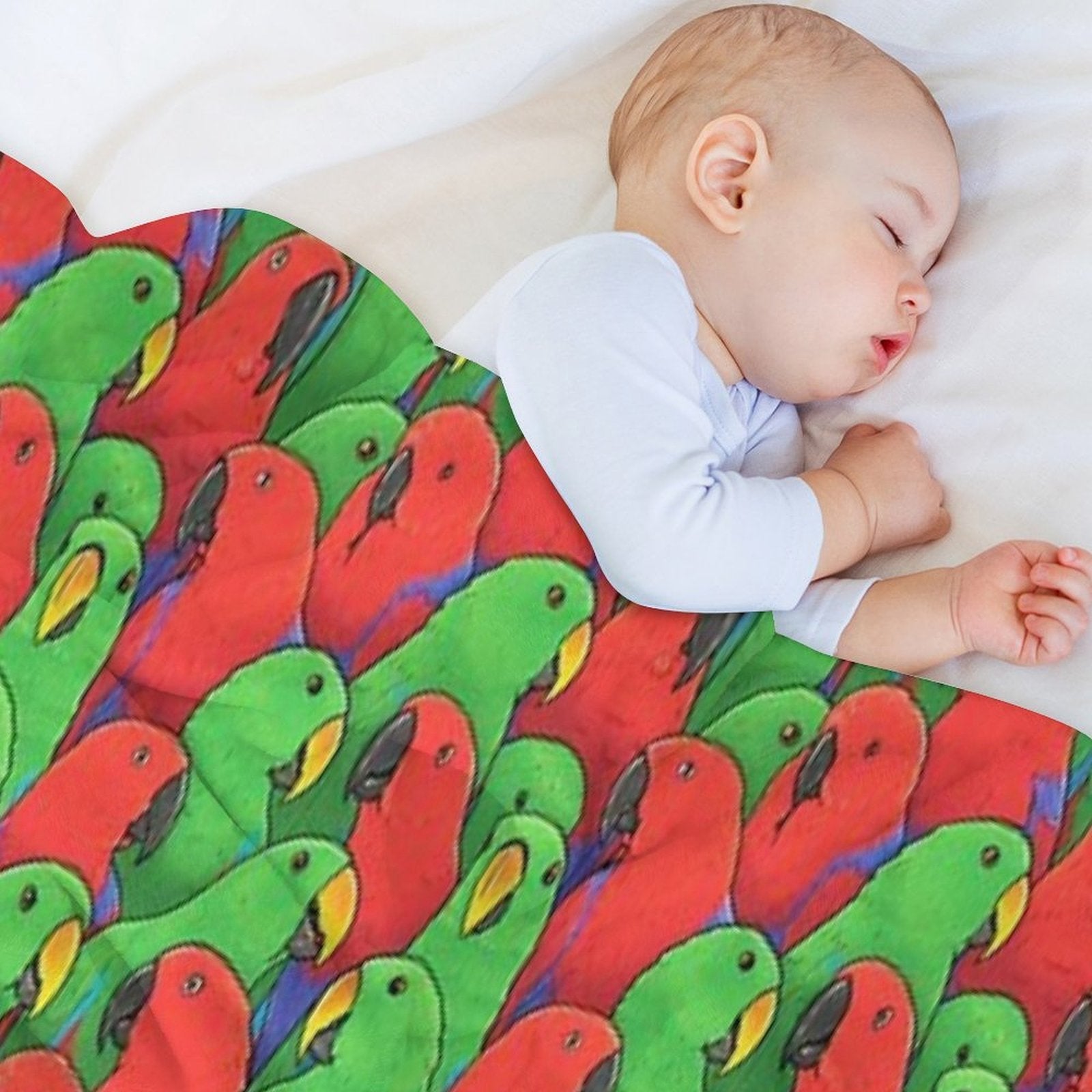 Male And Female Eclectus Parrots Sustainable Throw Blanket
