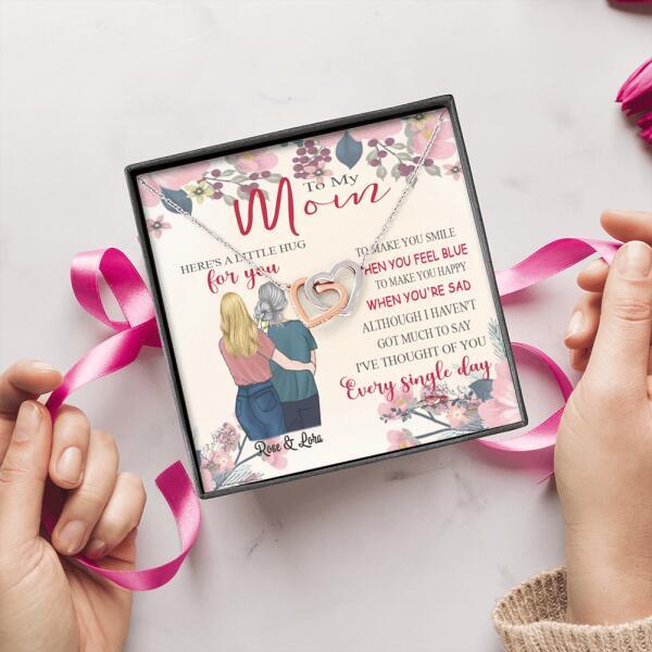Personalized Message Card Necklace Jewelry - Best Gift For Mother's Day - Here's A Little Hug For You IWJMRF
