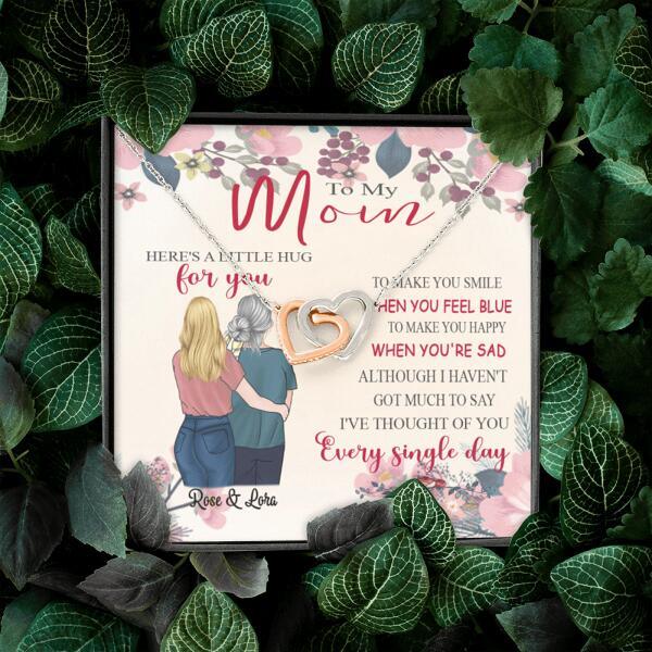 Personalized Message Card Necklace Jewelry - Best Gift For Mother's Day - Here's A Little Hug For You IWJMRF
