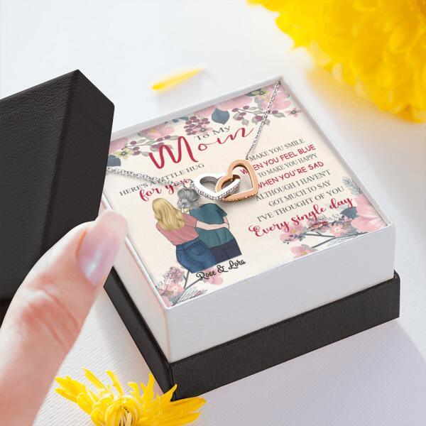 Personalized Message Card Necklace Jewelry - Best Gift For Mother's Day - Here's A Little Hug For You IWJMRF