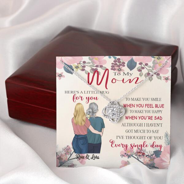 Personalized Message Card Alluring Beauty Love Knot Necklace Jewelry - Best Gift For Mother's Day