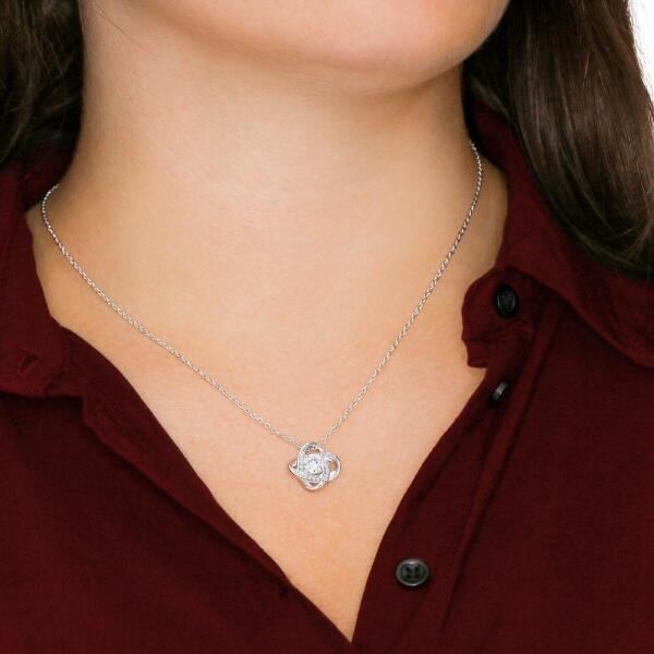 Personalized Message Card Alluring Beauty Love Knot Necklace Jewelry - Best Gift For Mother's Day
