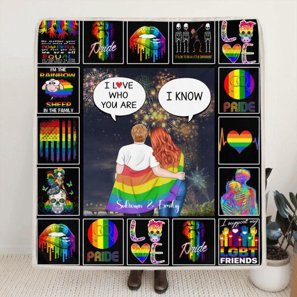 Personalized Quilt/Fleece Blanket Gift For LGBT - Best Gift Idea For LGBT Couple - I Love Who You Are - A9NOXV