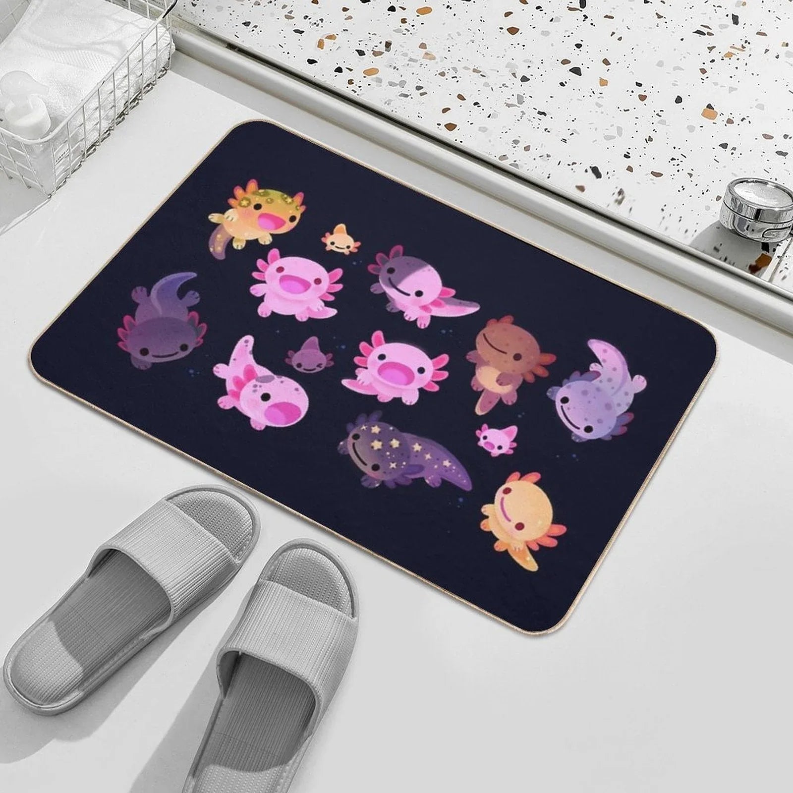 Happy Axolotl  High-Traffic Bath Mat