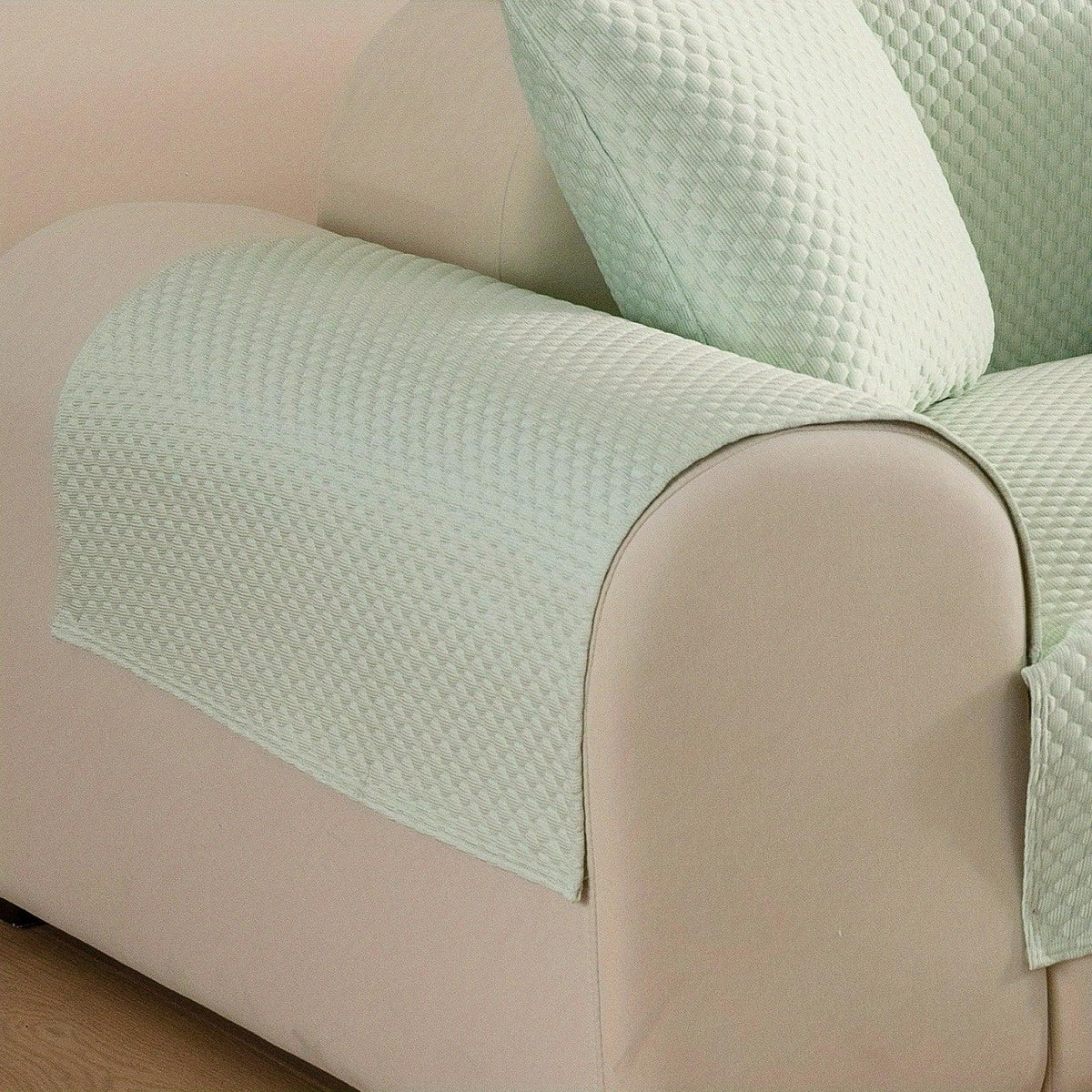 Breathable Ice Silk Light Gray Couch Cover - Cooling & Anti-Scratch