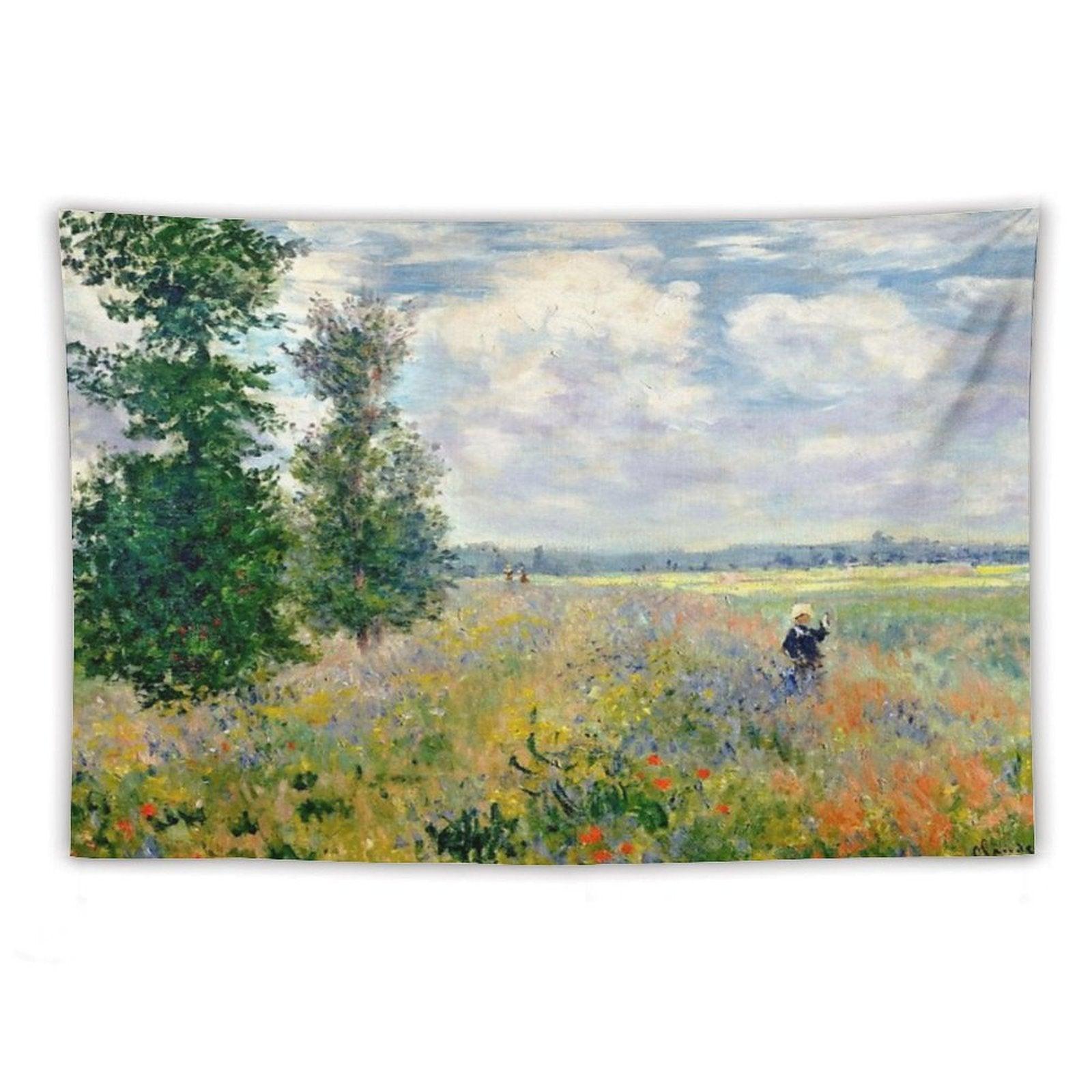 Poppy Fields Near Argenteuil by Claude Monet Tapestry