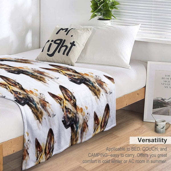 African Wild Dog Compact Throw Blanket