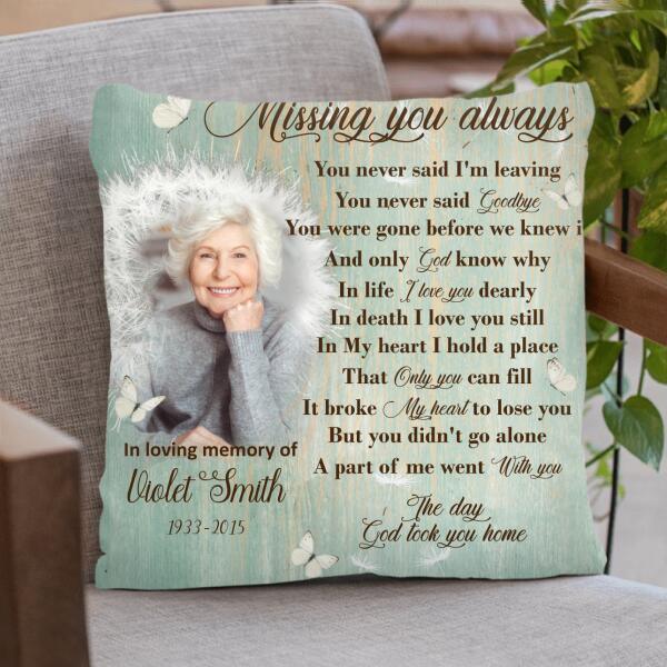 Personalized Remembrance Pillow Cover - Missing You Always - GTWDM6