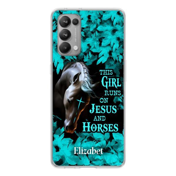 Personalized Horse Girl Phone case - Case For Xiaomi, Huawei And Oppo - This Girl Runs On Jesus And Horses