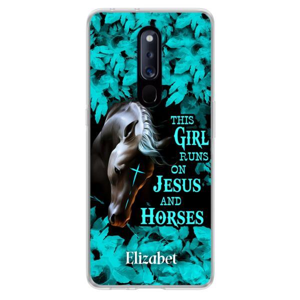 Personalized Horse Girl Phone case - Case For Xiaomi, Huawei And Oppo - This Girl Runs On Jesus And Horses