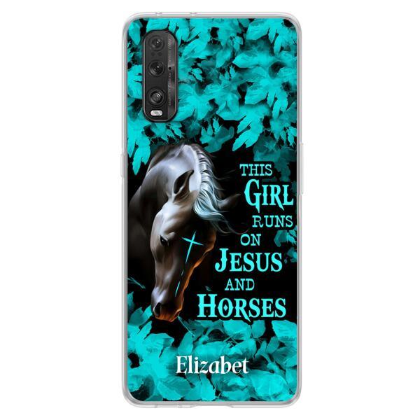 Personalized Horse Girl Phone case - Case For Xiaomi, Huawei And Oppo - This Girl Runs On Jesus And Horses