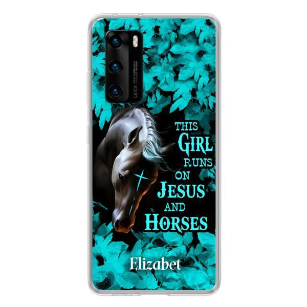 Personalized Horse Girl Phone case - Case For Xiaomi, Huawei And Oppo - This Girl Runs On Jesus And Horses