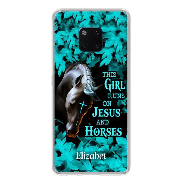 Personalized Horse Girl Phone case - Case For Xiaomi, Huawei And Oppo - This Girl Runs On Jesus And Horses