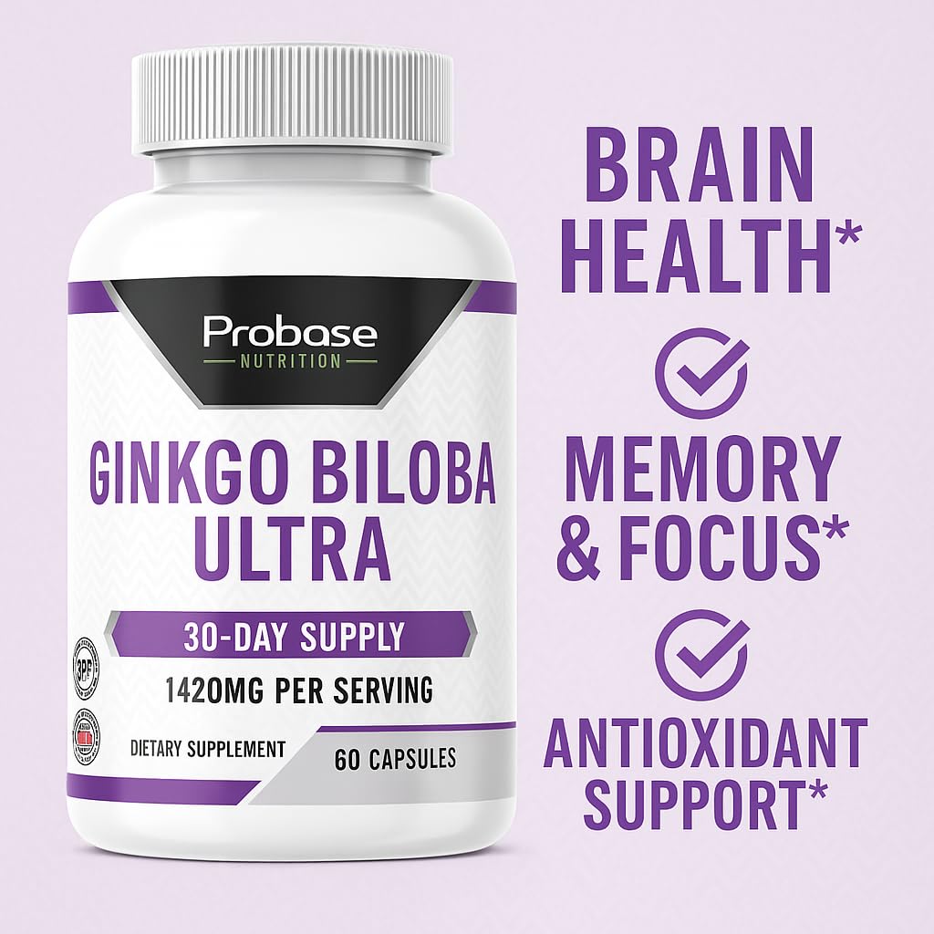 Probase Nutrition Ginkgo Biloba Ultra 60 Capsules 30-Day Supply