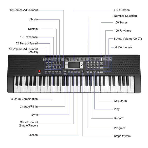 61 Keys Digital Music Keyboard Electronic Piano