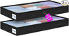 punemi Under Bed Storage Containers, Below 4 Inches Tall Low Profile Foldable Under Bed Storage,No Structure, Soft Fabric Blanket Storage and Clothing Storage with Zipper, 2 Pack, 20x40x3.7in, Black