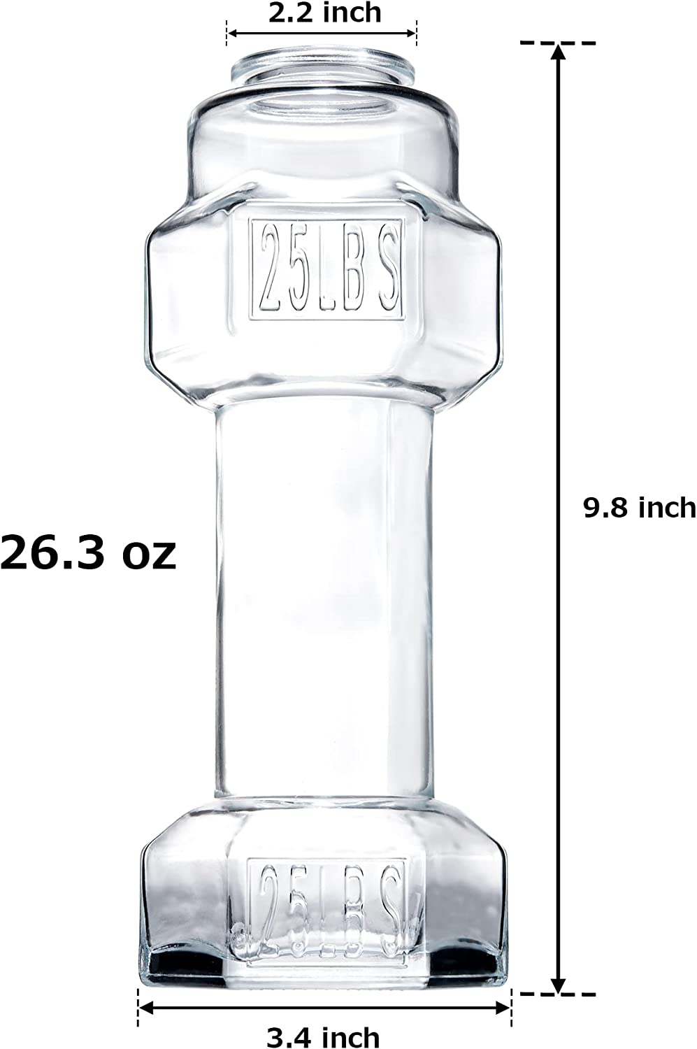 The Wine Savant Set of 4, Dumbbell Beer & Whiskey Glasses, Giant Lifting Beers 26oz Glass | Large Weightlifting to Scale Funny Beer Mug | For Men & Women Cool Beer Glasses Perfect, Gifts for Dad