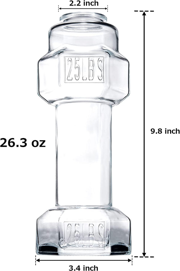 The Wine Savant Set of 4, Dumbbell Beer & Whiskey Glasses, Giant Lifting Beers 26oz Glass | Large Weightlifting to Scale Funny Beer Mug | For Men & Women Cool Beer Glasses Perfect, Gifts for Dad