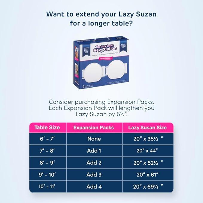 Expansion Pack - White - 2 Straight Tracks and 2 Trays. Does not Work Without the Lazy Susan Revolution Full Set (Sold Separately).