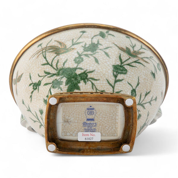 Porcelain Lidded Box With Bronze Ormolu Verdant Flight