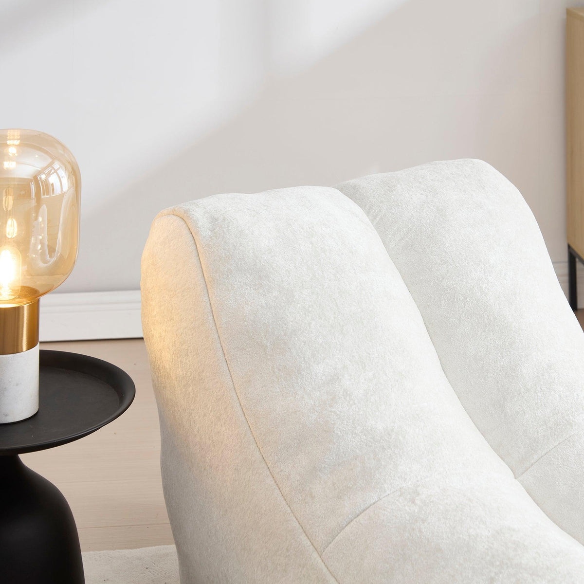 White Polyester Bean Bag Sofa‑Lounger