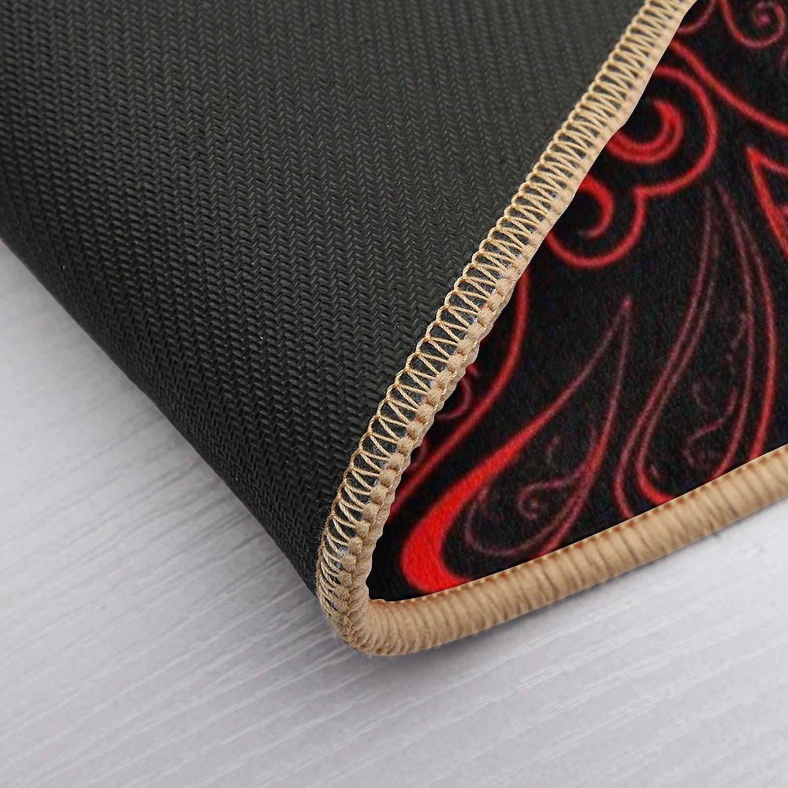Color Red And Black RED BLACK PATTERN Bath Mat