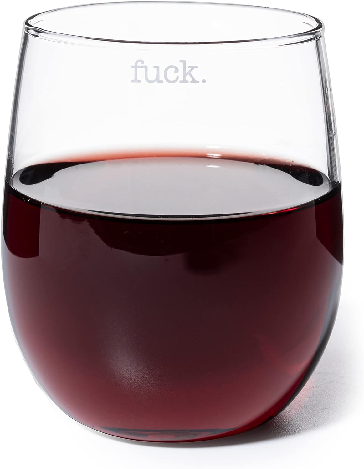 F*CK Wine Glass Single Set, Large 11 oz Glasses, Fuck Fucking Glass Unique Italian Style Tall Stemless for White & Red Wine, Water, Novelty Tumbler, Gifts, Comedy Beautiful Glassware (Stemless)