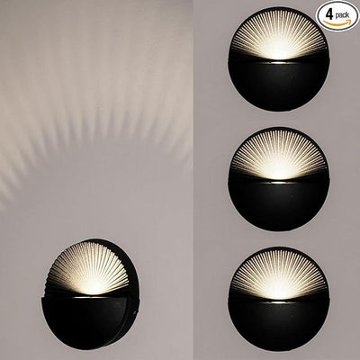 6W Wall Lamp,Exterior Waterproof Wall Sconces Light Fixture,110V Wall Mount Light 3000K Warm White Porch Lights for Garage,House,Garden,Patio 4Pack (Black)