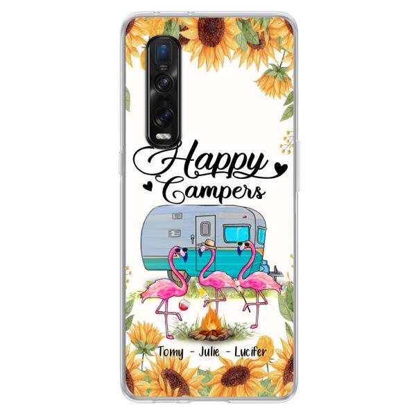Personalized Camping Flamingo Phone Case - Happy Campers - For Xiaomi, Oppo And Huawei Phone Case - JLDWNZ