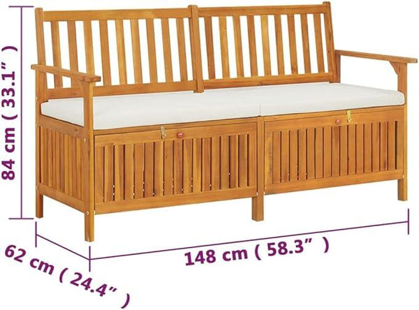 vidaXL Patio Storage Bench 58.3