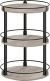 3-Tier Lazy Susan Organizer, Rotating Spice Rack, Spinning Organizer, Industrial Turntable Spice Rack Organizer for Cabinet, Kitchen Countertop, Greige and Black SR23BG