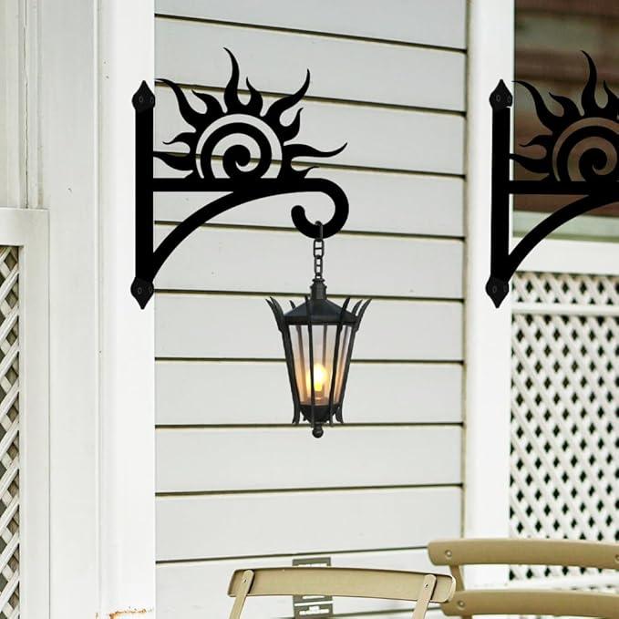 peacoblue Iron Plant Hangers Hooks Sunrise for Outdoor Indoor Hanging Plants Flower Fern Pots Lantern Bird Feeder Wind Chimes, 12