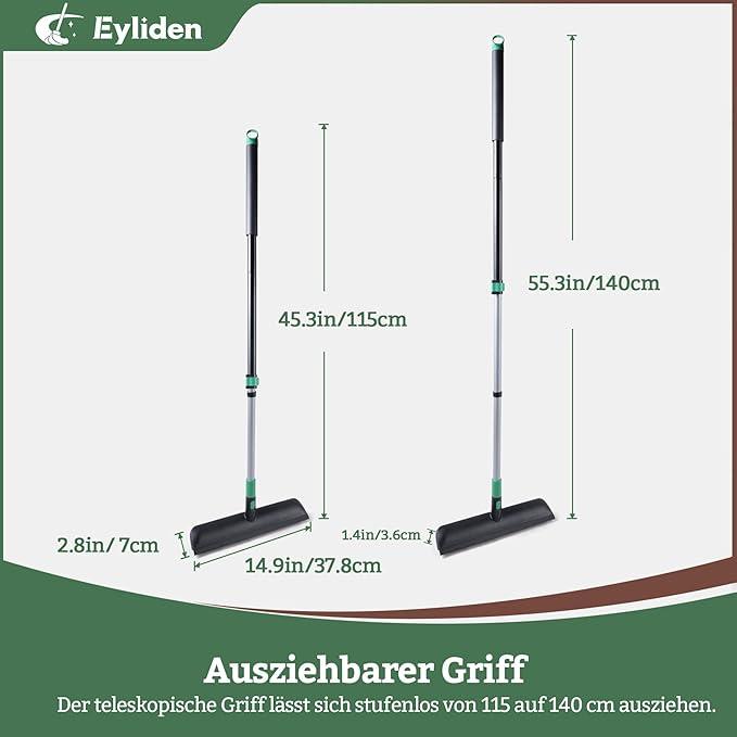 Eyliden X-Large Floor Scrub Brush, 2 in 1 Scrape Brushes with Rubber Squeegee | 55.3