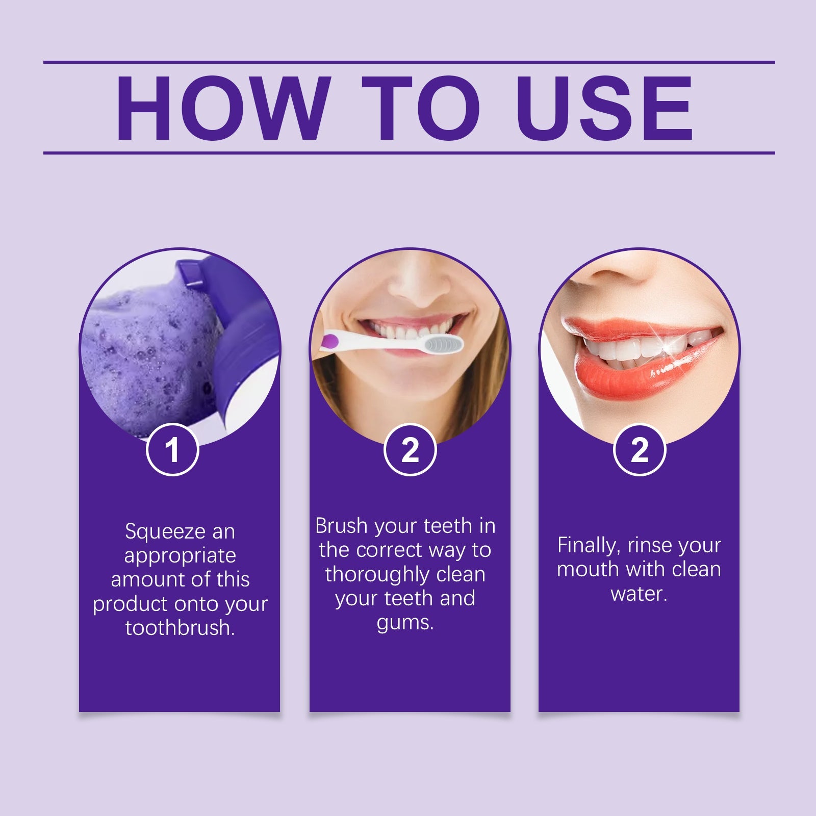 Purple Teeth Cleaning Mousse, Clean And Care For Teeth Oral Care Remove Stains And Gentle Teeth Cleaning Mousse