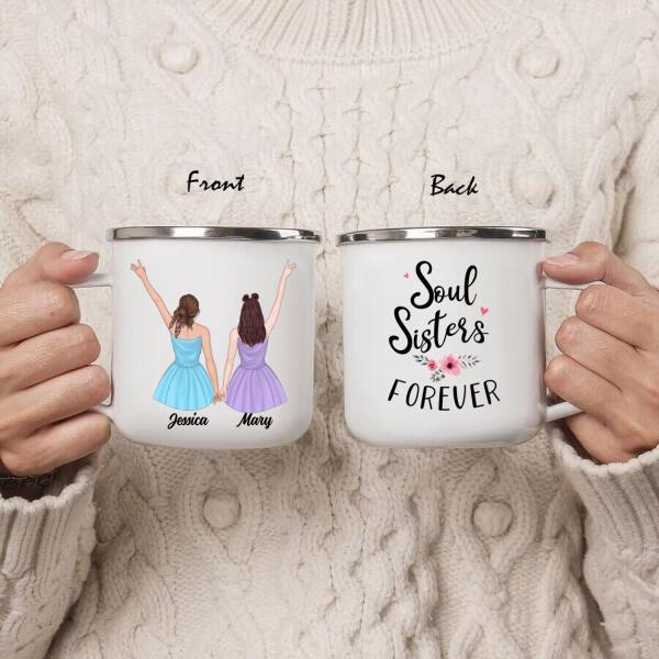 Personalized Friends Enamel Mug - Gift Idea For Best Friends - We Are More Than Best Friends