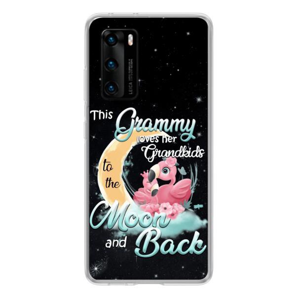 Personalized Grandma Flamingo Phone Case - This Grammy Loves Her Grandkids To The Moon And Back - For Xiaomi, Oppo And Huawei Phone Case - HWDFYR