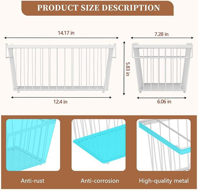 6 Pack Stackable Deep Freezer Organizer Bins ，Upgraded Bottom Leak-Proof net，Encryption and Hardening ， Freezer Organizer Bins for 5 to 9 Cu.FT Small Chest Freezer， Easy Get Bottom Foods