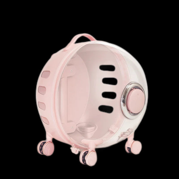 Rolling Pet Travel Trolley with Wheel, Transparent Capsule, Pink, Green, Puppies, Dogs, Cat Carriers Bag, 5-20Kg