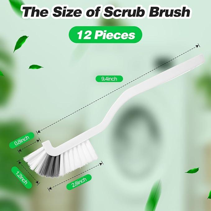 Yinkin 12 Pcs Kitchen Scrub Brush Bulk Sink Bathroom Edge Corner Cleaning Brush Right Angle Mini for Grout Household Dishwasher Tile Lines Window Track Deep Cleaning with Stiff Bristles