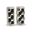 Checkered Salt and Pepper Shakers Set, Black White Square Design with 3 & 5 Holes