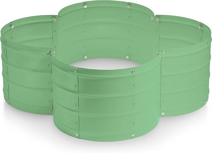 Galvanized Raised Garden Beds Outdoor // 3×3×1 ft Planter Raised Beds for Gardening, Vegetables, Flowers // Large Metal Garden Box (Light Green) // Patented Tool-Free Design
