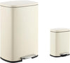 happimess HPM1006F Connor Rectangular 13-Gallon Trash Can with Soft-Close Lid and Free Mini Trash Can, Fingerprint Resistant, Modern, Minimalistic for Home, Kitchen, Office, Bathroom, Limestone Beige