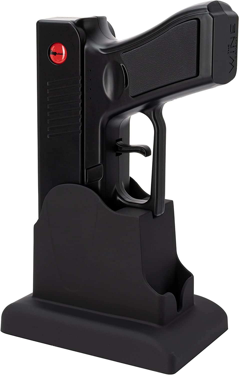 Electric Gun Wine Corkscrew Bottle Opener - Rechargeable Holster Base Cordless Battery - Automatically Open Wines - Multifunctional Electronic Cork Puller - Guns Enthusiasts Gift & Vino Lovers (Black)