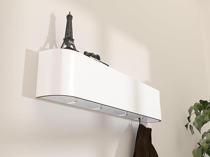 OLEEK Wall Mounted Coat Rack with Shelf - Wall entryway Shelf with Hooks - entryway Hooks - Modern Coat Rack - Wooden Mount for Home Decor - Jacket Hanger