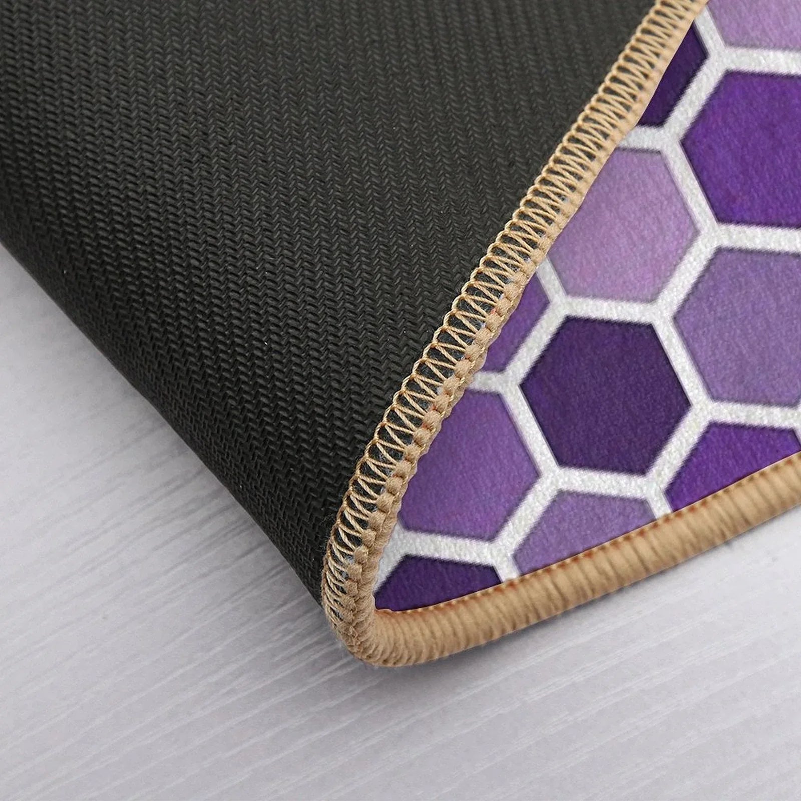 Shades Of Purple Hexagonal Pattern Bath Mat
