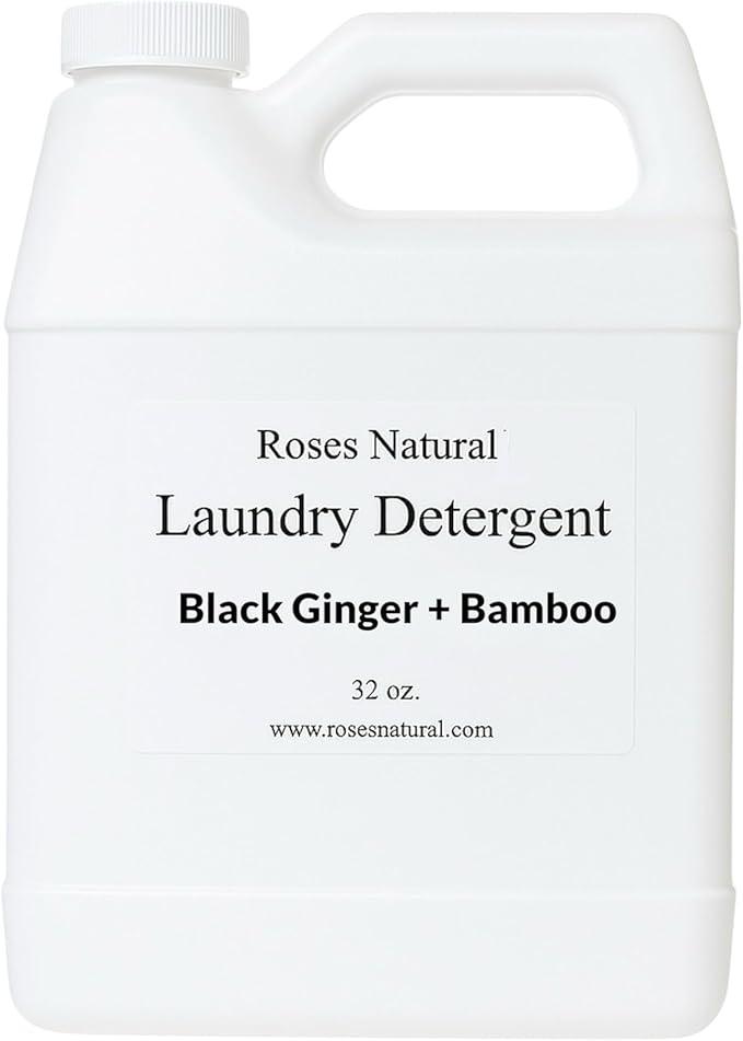 Plant-Based Liquid Laundry Detergent, 32 Fl Oz, Multiple Scents, HE Compatible (Black Ginger + Bamboo)