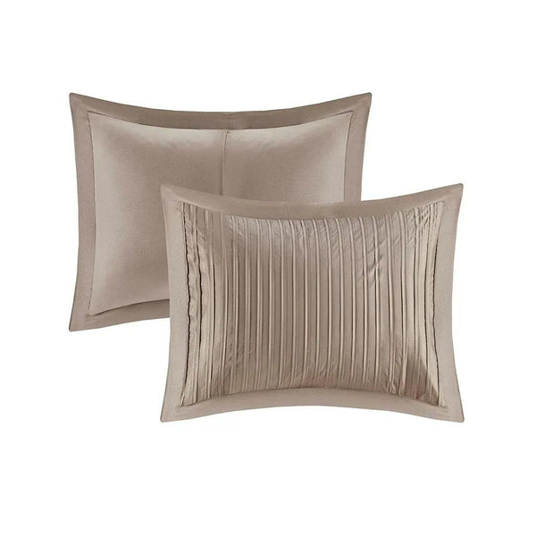 Trinity 7 Piece Polyester Charmeuse Comforter Set - Traupe - Gifts for You 'n Me