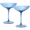 Champagne Coupes 12oz by The Wine Savant - Colorful Champagne Glasses, Prosecco, Mimosa Glasses Set, Cocktail Glass Set, Bar Glassware Luster Glasses (2, Cobalt Blue)